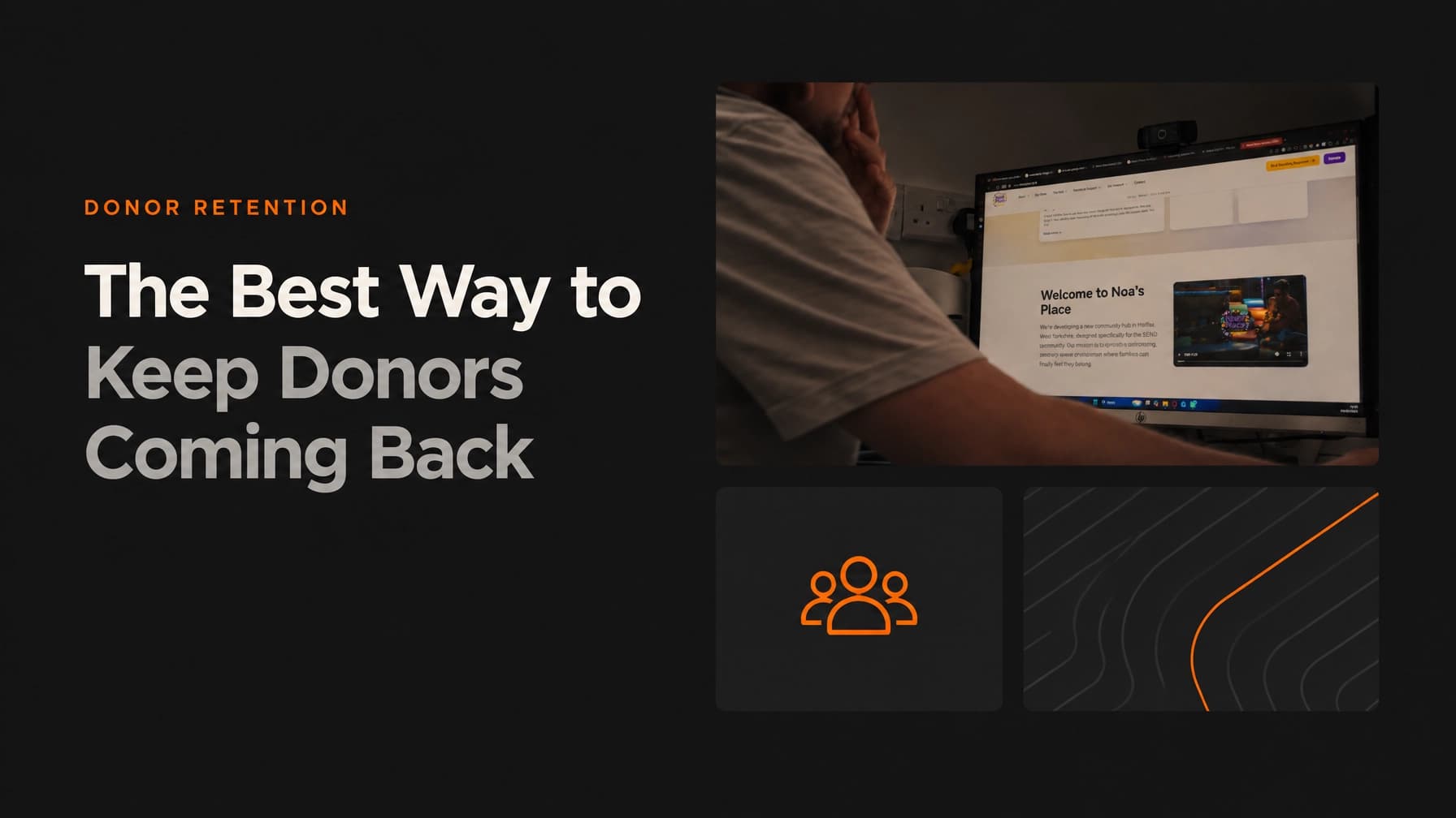 The Best Way to Keep Donors Coming Back blog hero image in Vault 5 Digital brand style